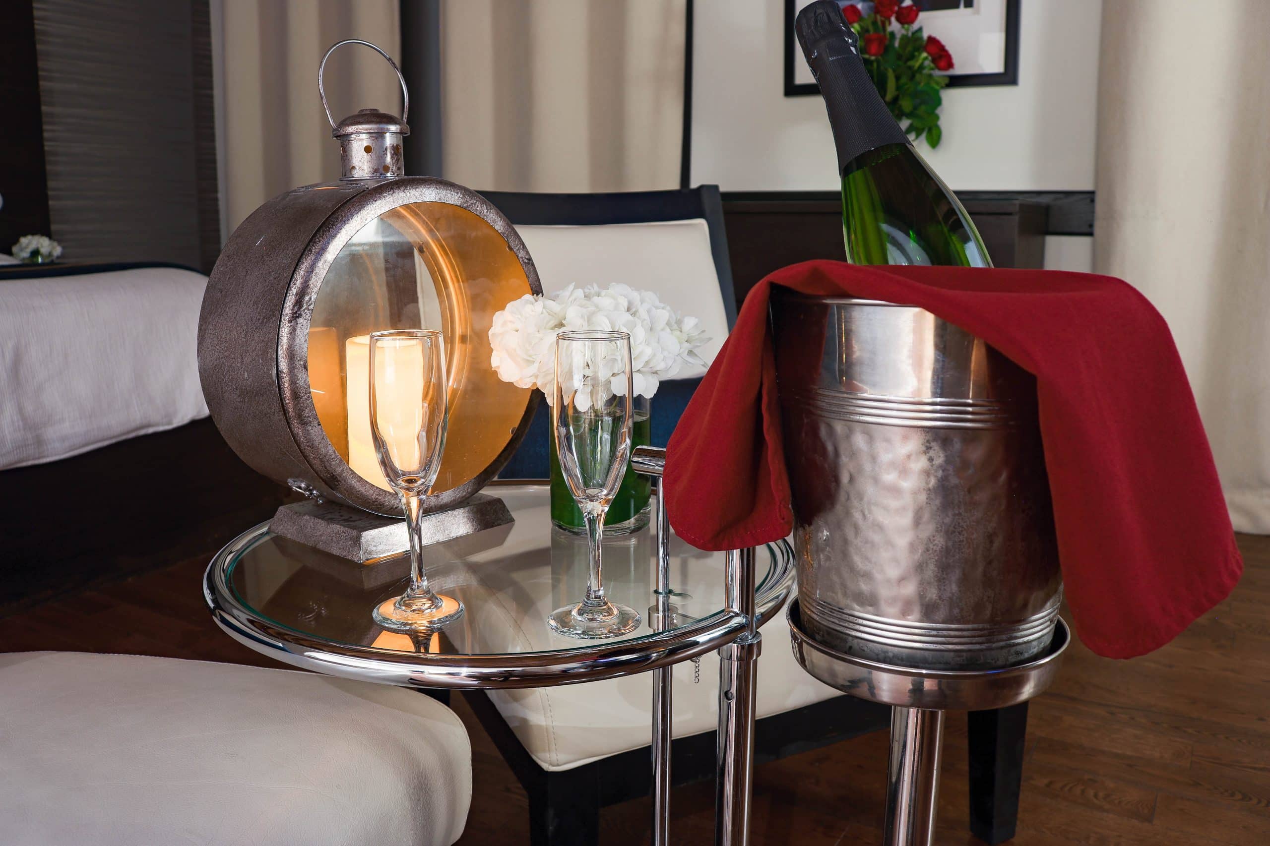Room-Enhancements-at-Sterling-Inn-2 Chilled bottle of Sparkling Wine upon arrival at Sterling Inn